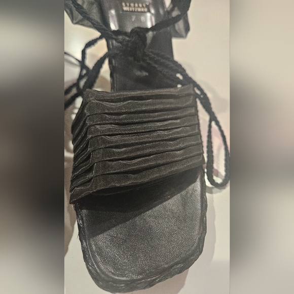 STUART WEITZMAN Vintage Black Espadrilles lace up Heel Wedges. Size 7 - Picture 7 of 16